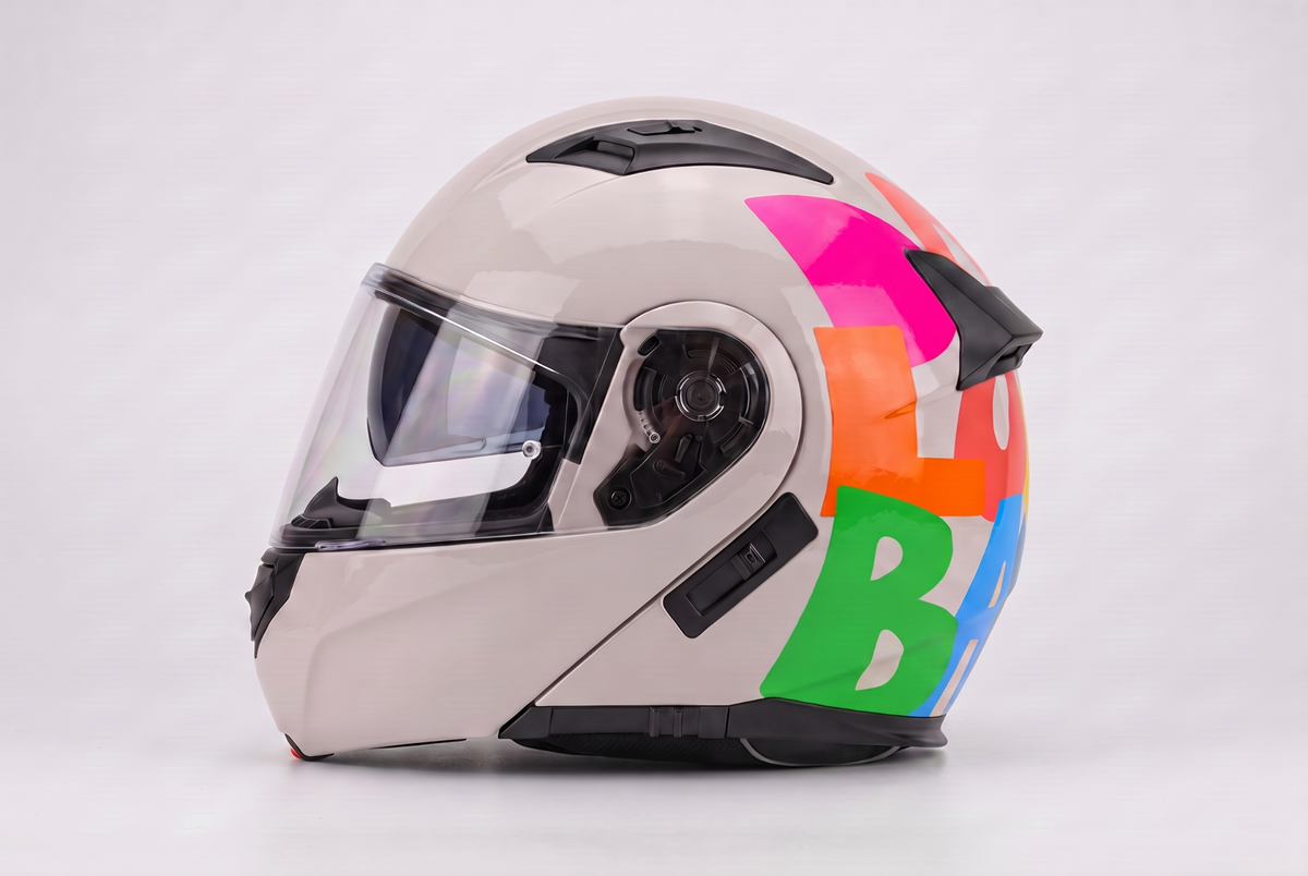 Don't Look Back helmet design, side view