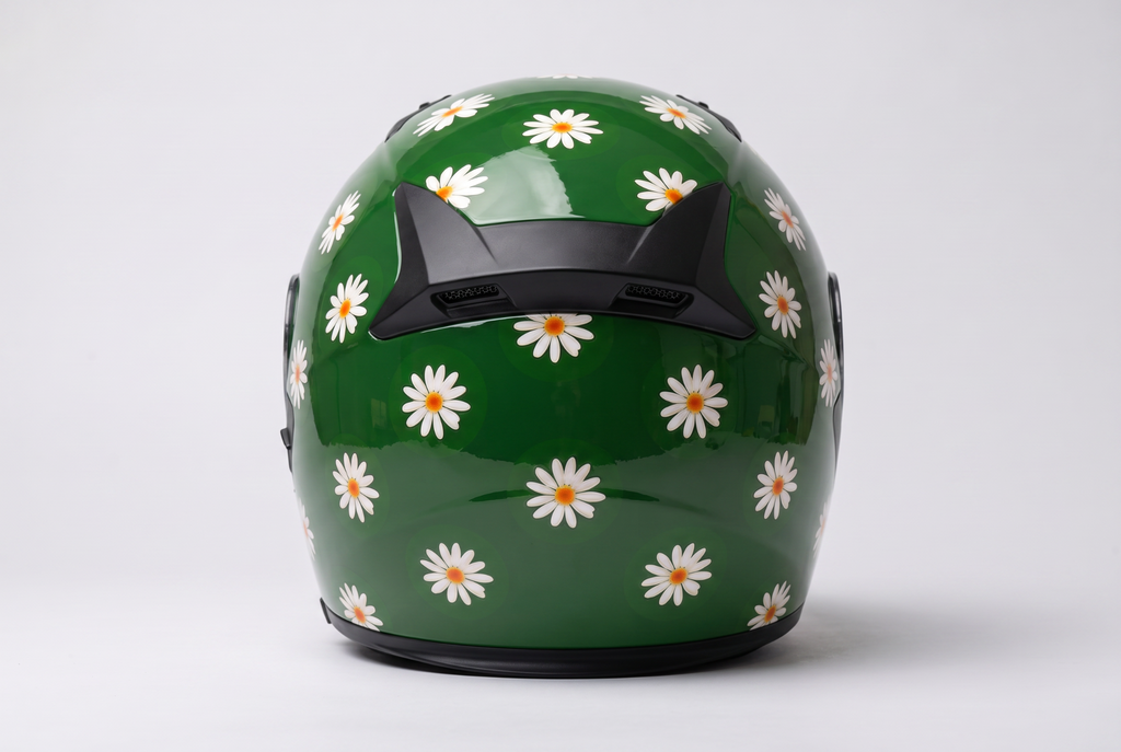 Flower Pattern Helmet Wrap, back view