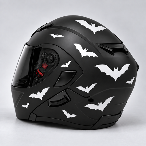 Notobyn bats sticker - back helmet view