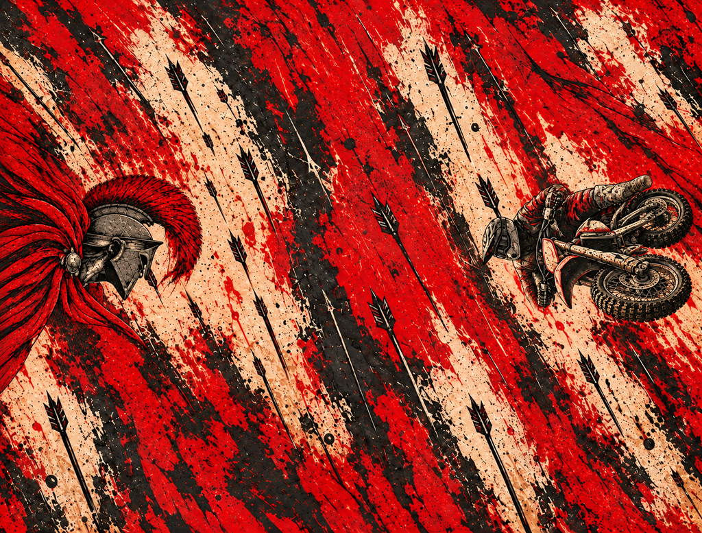 Biker Warrior helmet wrap artwork