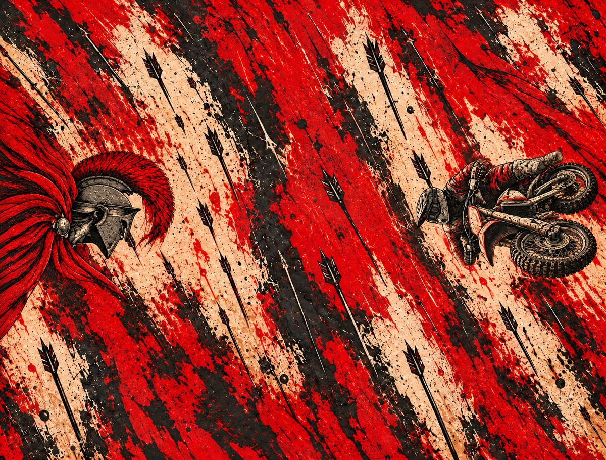Biker Warrior helmet wrap artwork