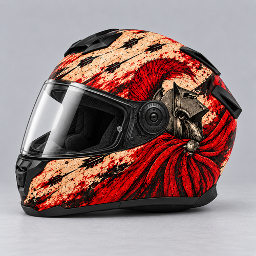 Biker Warrior helmet wrap — left view