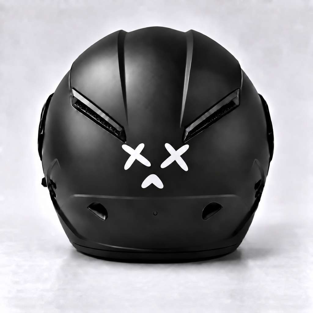 Notobyn cross-face sticker - back helmet view