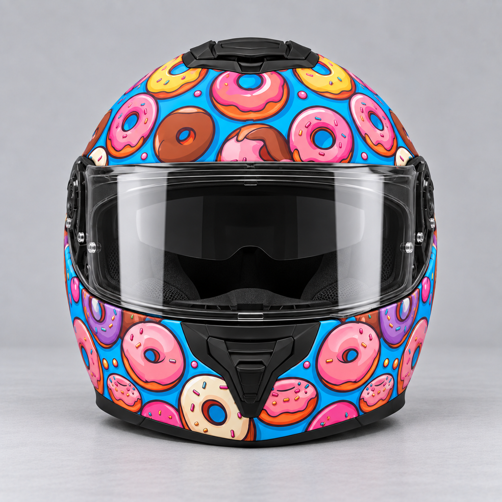 Donut helmet wrap — front view