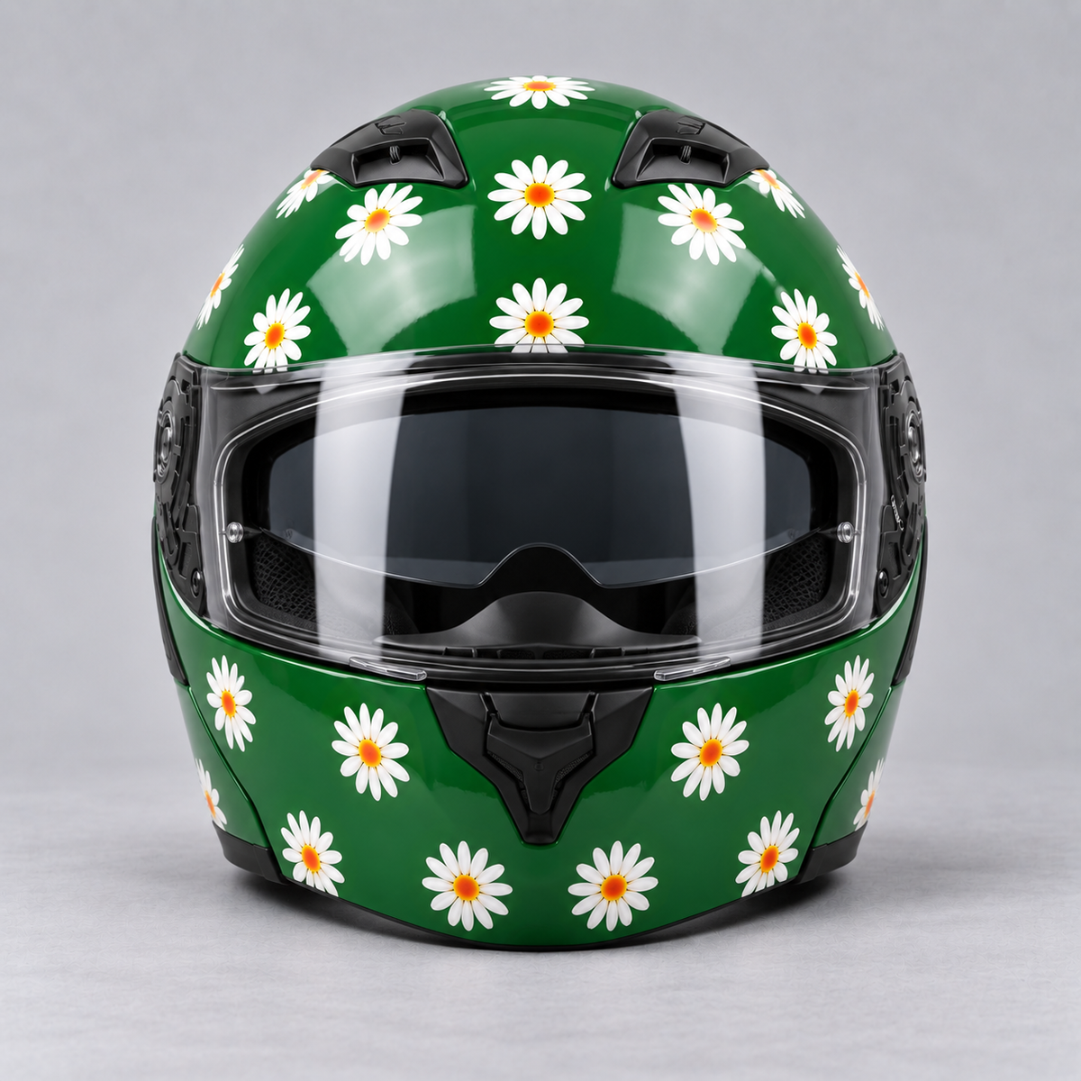 Flower Pattern helmet wrap — front view