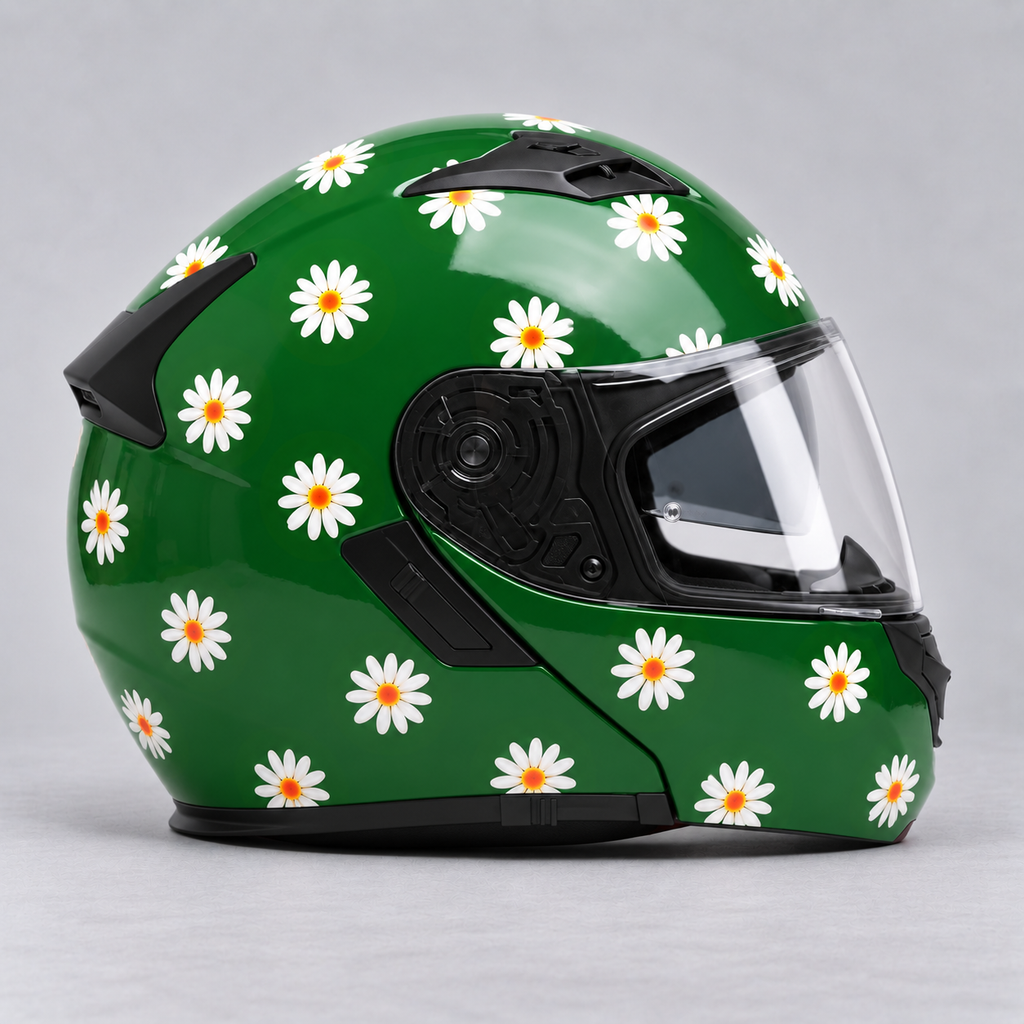 Flower Pattern helmet wrap — right view
