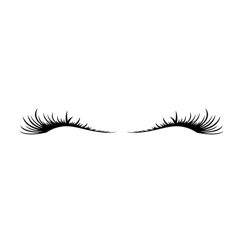 Eyelashes Helmet Sticker Set — complete black sticker set