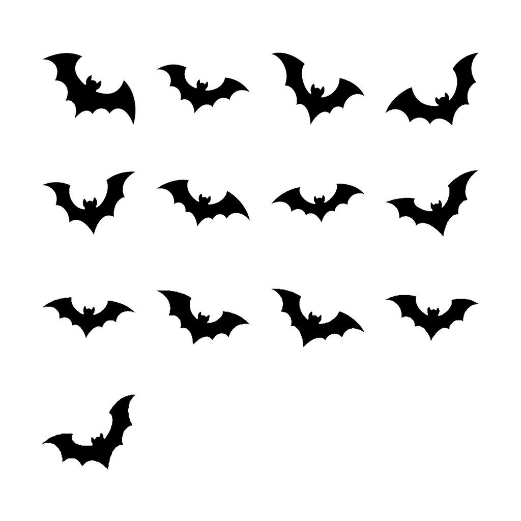 Bats Helmet Sticker Set — complete black sticker set