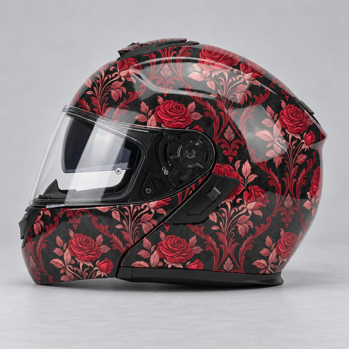 rose pattern helmet wrap — studio preview