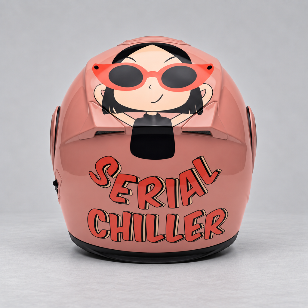 serial chiller helmet wrap — studio preview