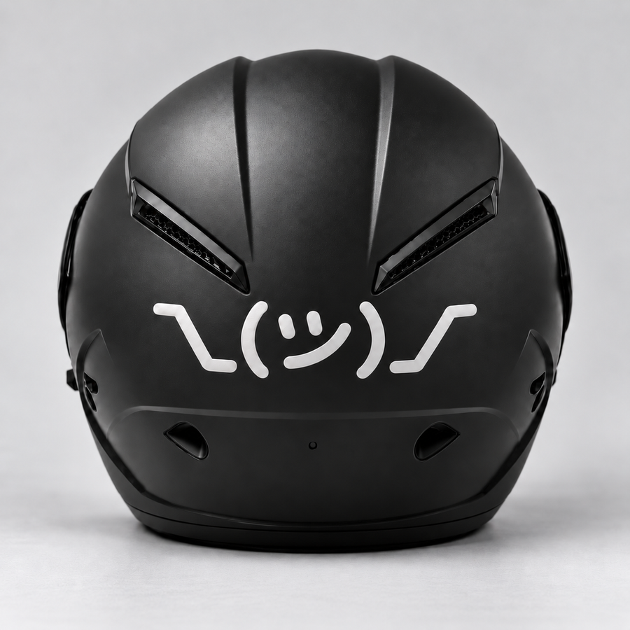 Shrug Helmet Sticker