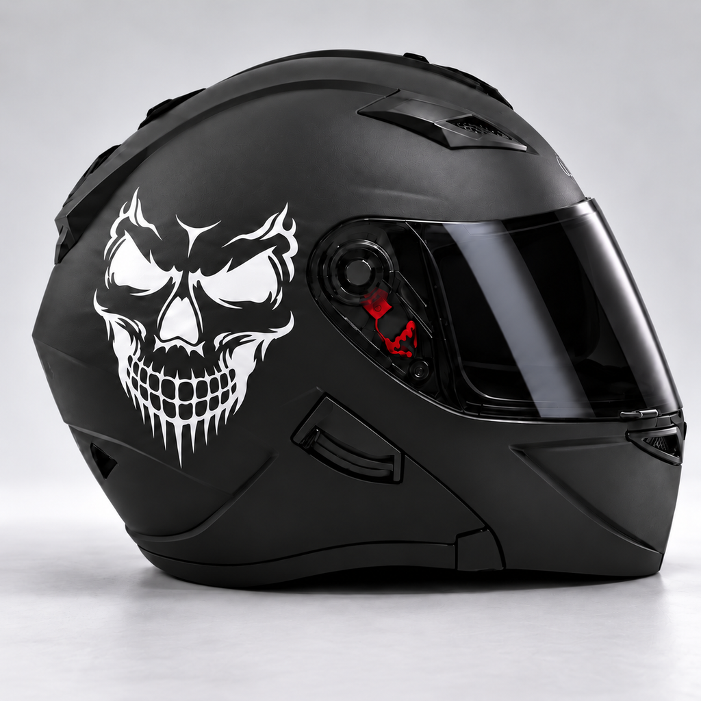 Skull Helmet Sticker — right helmet view