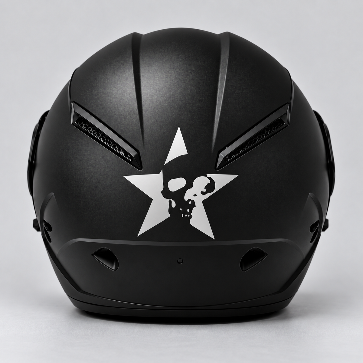 Notobyn skull-star sticker - back helmet view