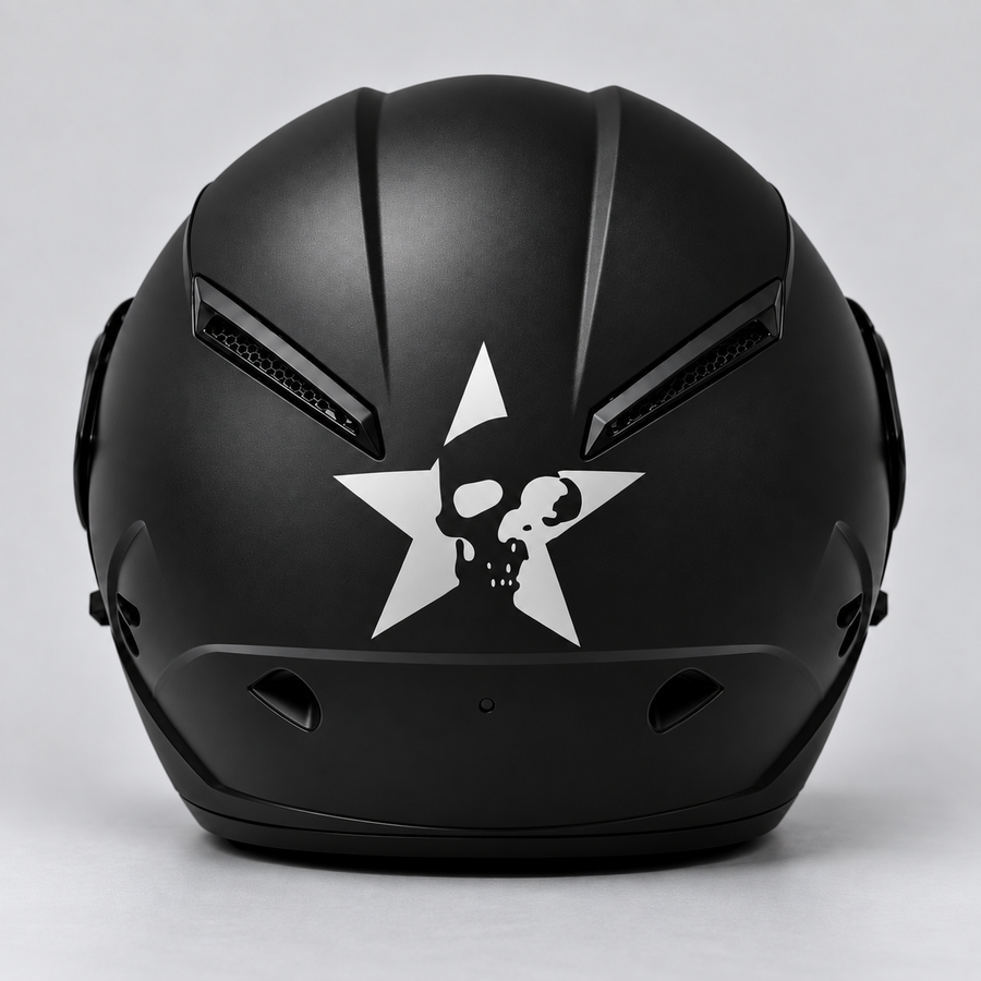 Skull Star Helmet Sticker