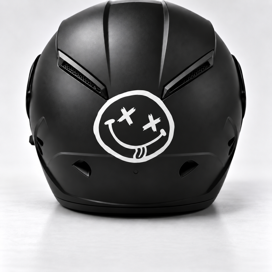 Smiley Helmet Sticker