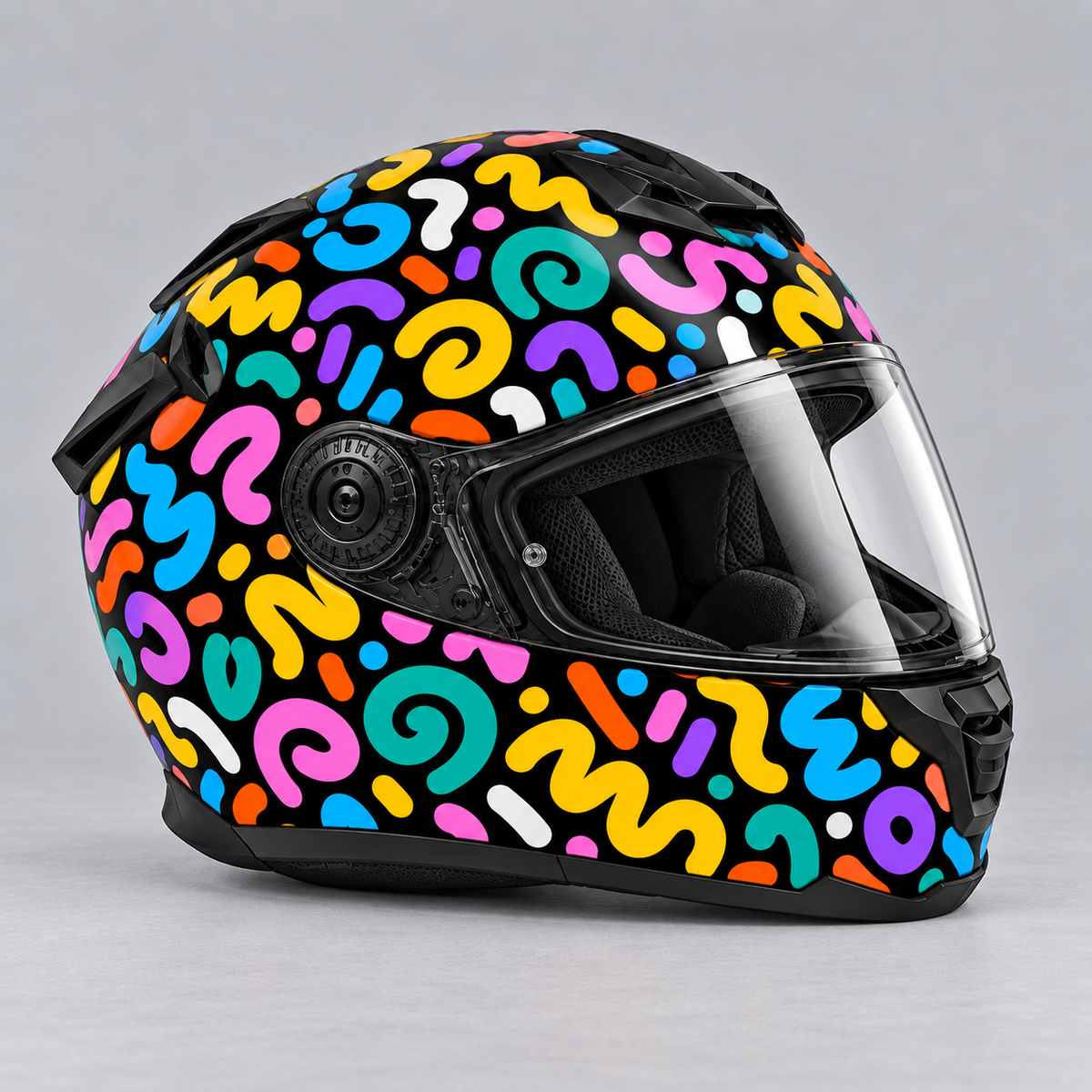 Squiggle helmet wrap — right view