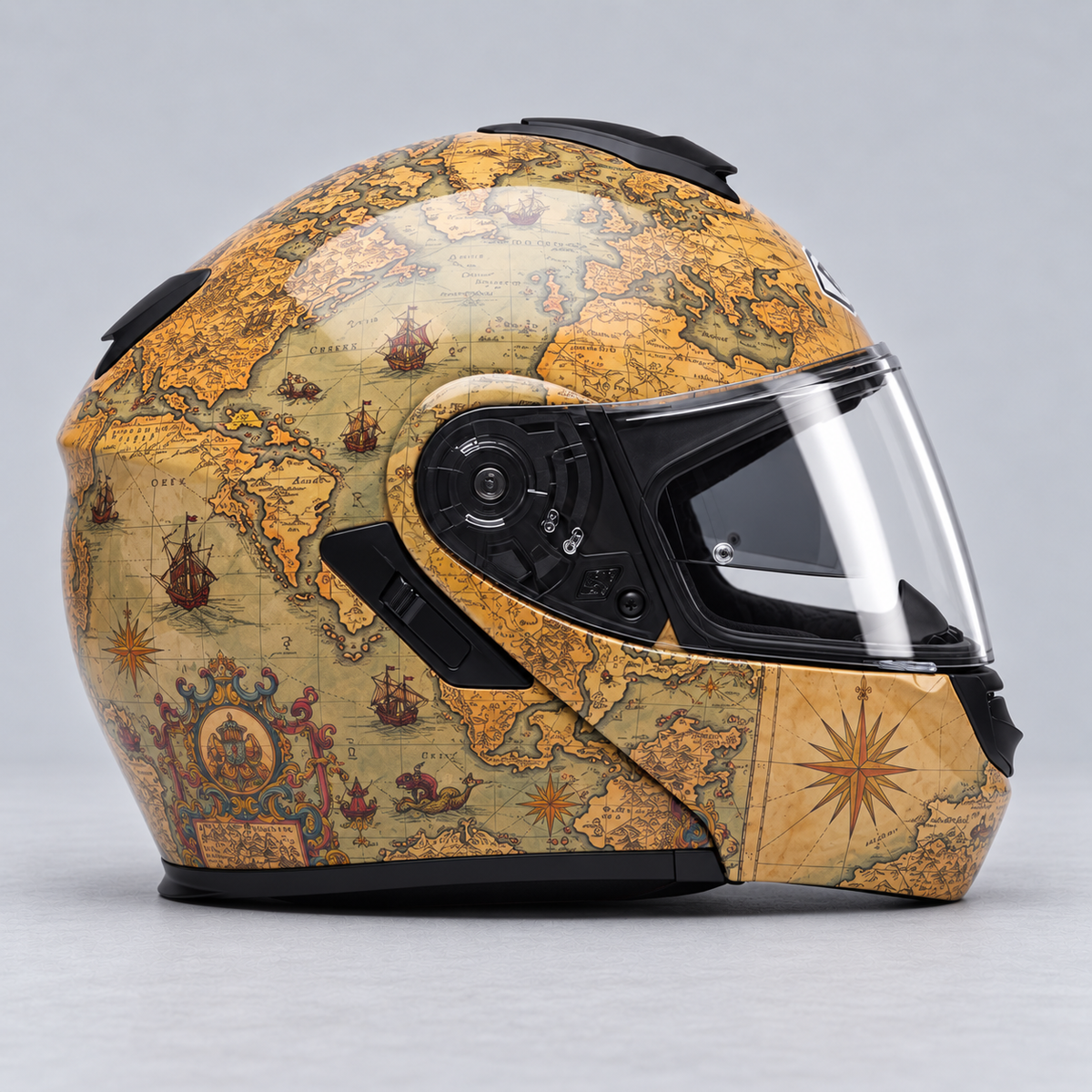 Treasure Map helmet wrap — right view