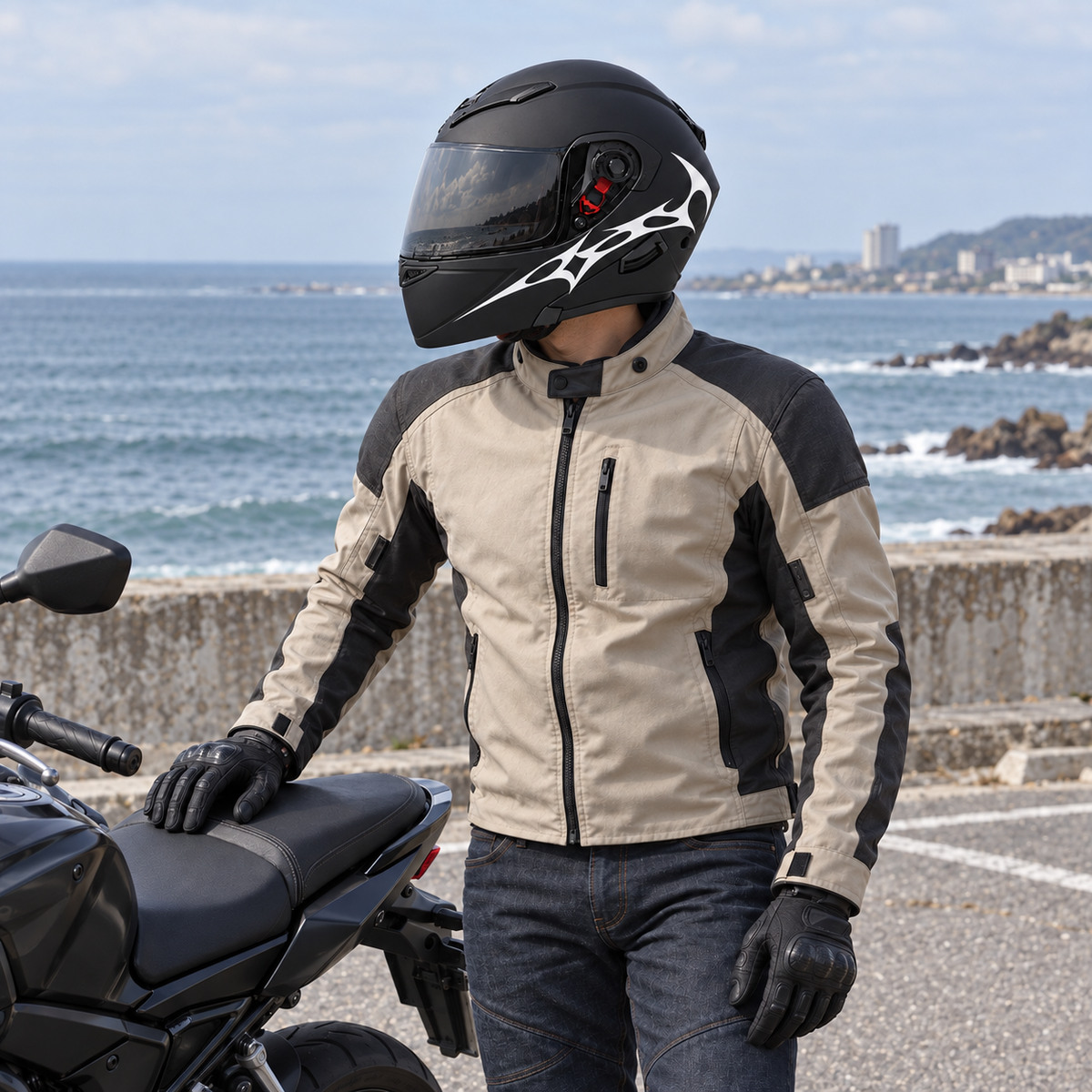 Rider wearing Tribal 02 Helmet Sticker Set — approved lifestyle preview